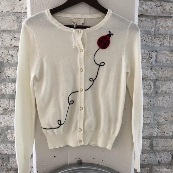 Kate Spade Beaded Ladybug Cardigan 